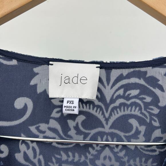 Johnny Was Jade Ryan Velvet Midi Dress Bohemian Navy Blue Petite XS Long Sleeve - Picture 5 of 9